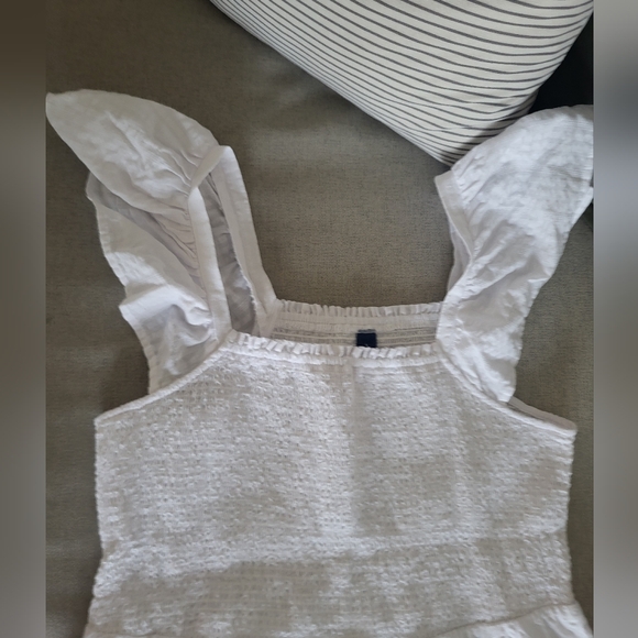 Fit & Flare Flutter-Sleeve Smocked Seersucker Mini Dress - Picture 3 of 7